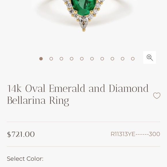 14k Oval Emerald and Diamond Bellarina Ring (Ferko’s) - Picture 4 of 5